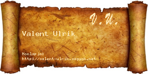 Valent Ulrik névjegykártya